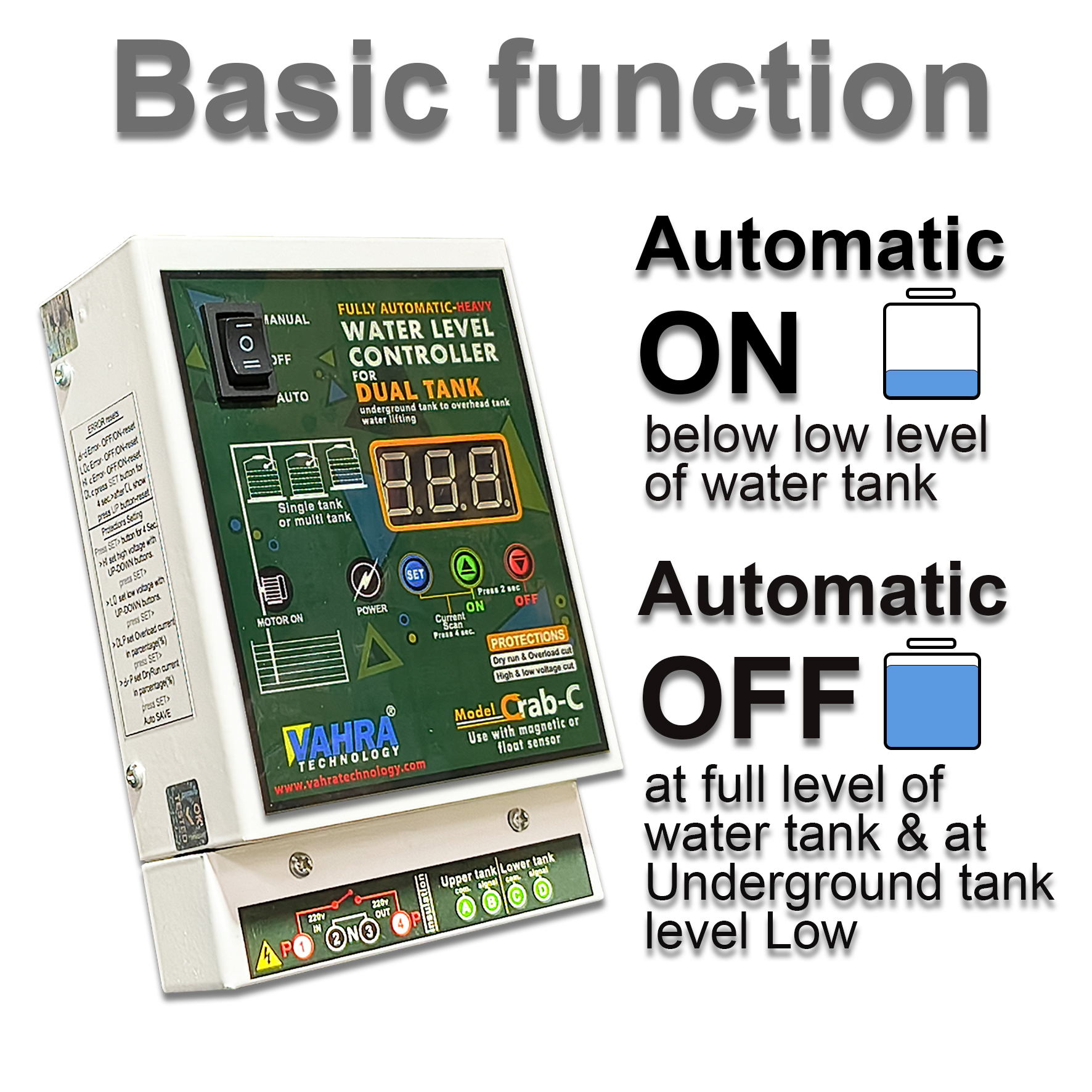 besic function of water level controller water level controller for dual tank commercial