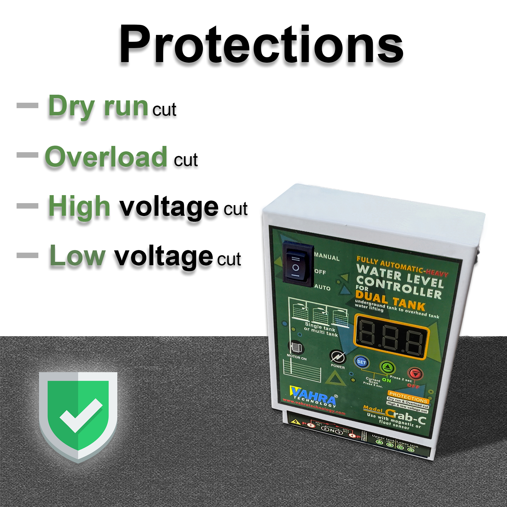 Motor protections motor protections with dual tank water level controller